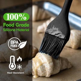 Basting Pastry Brush and BBQ Mop Cooking - ZQDFLME Sauce Brush Set with Heat Resistant Silicone Brushes for Grilling, Kitchen Cooking,Smoking Steak (4 pcs)