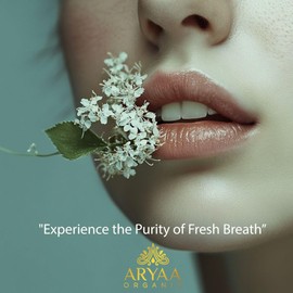 Aryaa Organic Copper Tongue Scraper - Reduces Bad Breath - Includes Travel Silk Bag & Informational Card | Ayurvedic Oral Health Tool | Made in India