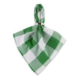 DII Oversized 20x20 Cotton Napkin, Pack of 6, Shamrock Green Buffalo Check Plaid - Perfect for Fall, Thanksgiving, Christmas, Picnics & Potlucks or Everyday Use