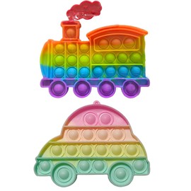 KEWUF 2 Pcs Push and Pop Bubble Sensory Fidget Toy, Silikon Sensorisches Angst Relief Finger Toys, Antistress Geschenk für Jungen, Mädchen, Teenager, Gesellschaftsspiele Spielzeug