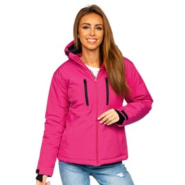 BOLF D4D Women's Winter Jacket Ski Jacket Snowboard Jacket Snow Jacket with Hood Snow Guard Cuffs Windproof Waterproof Breathable Outdoor Sports Style, Pink_hh012, m