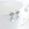 COZBUTY Moonstone Lotus Flower Studs Earrings for Women 925 Sterling