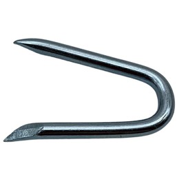 DOJA Barcelona | Crampons | 17x30 | Galvanized Steel | Pack 100 | U-Shape Nails for Fixing Wire Mesh, Camping Tent, Fence Lattice, Barbed Wire to the Ground/Post | Hardware store
