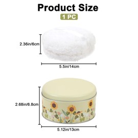 ASUNFO Body Powder Puff and Container with Large Powder Puffs Empty Bath Dusting Powder Tin for Women