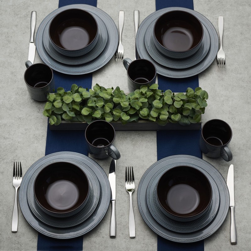 Scott Living Asher 16 Piece Dinnerware Set, Service for 4,