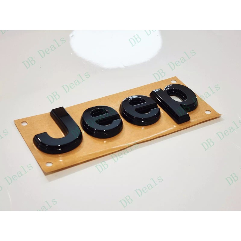 Grand Cherokee 2PC Gloss Black Front Rear Jeep Emblems Badge