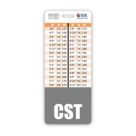 CST Badge Buddy Vertical w/Height & Weight Conversion Charts (Oversized, Gray)