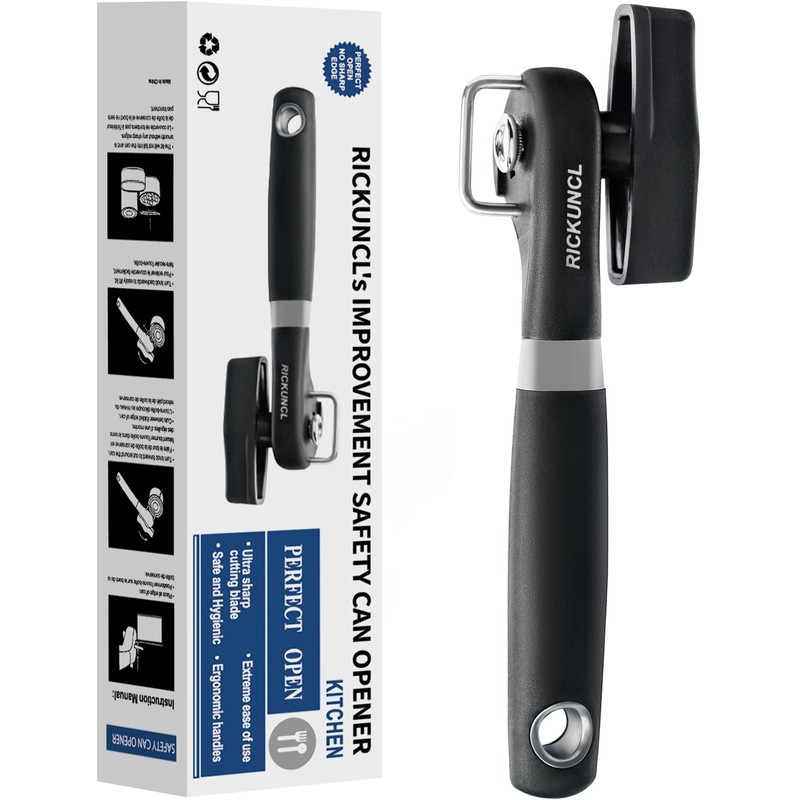 Can Opener Smooth Edge, Safe Cut Can Openers, Oversized Rubber