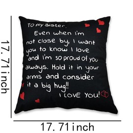 Big Little Sister Pillow Covers for to My Sister for Women Girls Sisters Gifts from Sisters Brother Decorative Pillowcase for Home Sofa Big Middle Lil Sis 18x 18 Throw Pillow Covers