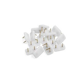 Design61 16x Furniture Gliders Plastic Glides 30 x 18 mm with Nail in White