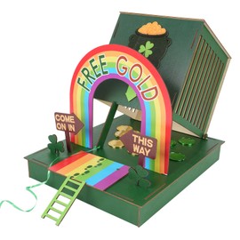 St. Patrick's Day Decorations Leprechaun Trap Kit for Kids DIY Wood Craft, Leprechaun Trap Supplies to Make A Trap to Catch A Leprechaun, St Patricks Day Toys Gifts for Kids Classroom Activity