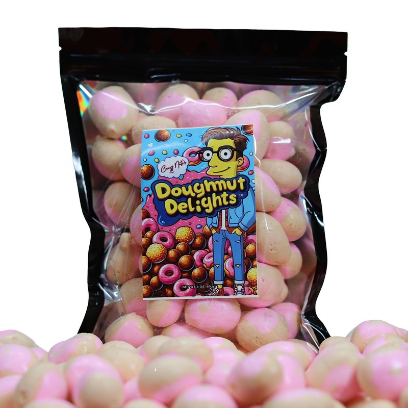 Crazy Nate's Adventure Taffy - Freeze-Dried Candy Collection (Glazed Doughnut),