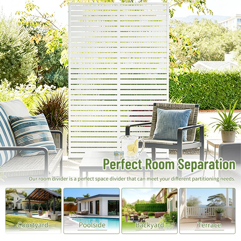 Metal Privacy Screen Outdoor 70.9" H x 46.1" W, Freestanding
