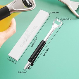 NCCHDZSW Adjustable Can Opener, 2 Pieces, Jar Opener Made of Stainless Steel, Multifunctional Adjustable Handle, Manual Lid Opener, Bottle Opener for Seniors, Lid Opener, Black