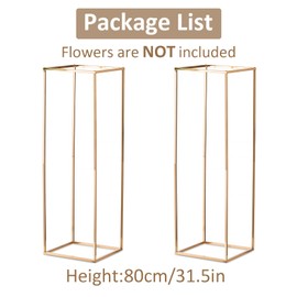 Sziqiqi Wedding Centerpieces for Tables Gold - Tall Metal Flower Stand Decorations for Weddings Party Metal Floor Geometric Vases for Events Reception 31.5inch