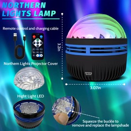 Northern Lights Aurora Projector, 2 in 1 Northern Lights and Ocean-Waves Projector, Northern Lights Projector Colorful Changes, Waves Nebulae Stars Lamp Projector for Room Bedroom Decor.
