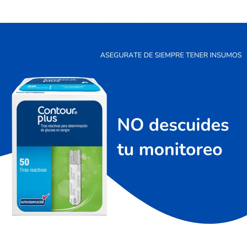 Contour Plus Paquete Con 100 Tiras Reactivas Para Glucómetro