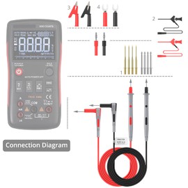 Proster Multimeter Leads Kit 23 in 1 Test Leads with Alligator Clips Test Probe Spring Test Hook Clip Banana Plug SMD Patch Test Clip Electric Tester Leads for Multimeter Tester