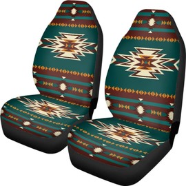 Brosoneto Tribal Aztec Seat Covers for Cars Front Seat, Two Pack Front Seat Covers Car Seat Protectors Universal fit SUV Truck Van Sedans Automotive Interior Covers Easy Install Clean