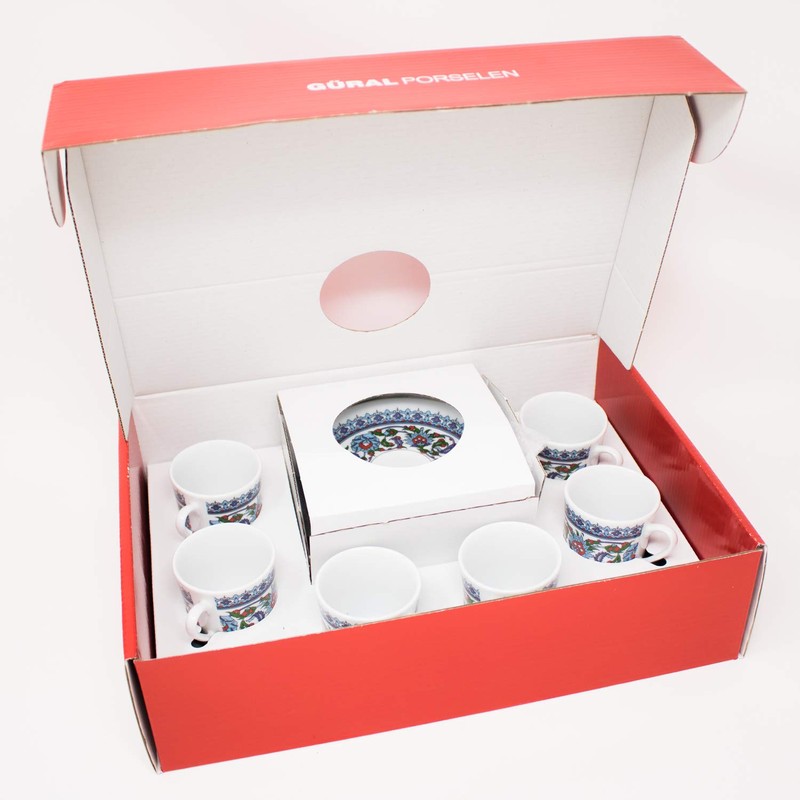 Turkish Coffee Cup and Saucer (6 Sets) 12 Pieces