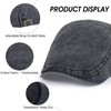 Qlauca 3Pcs Men's Newsboy Caps Washing Cotton Cooling Lightweight Scally
