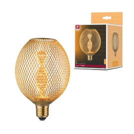 Paulmann 29088 Metallic Glow Edition Standard 230V LED Globe E27 Helix 3.5W 130lm 110mm Brass Metal 1800K