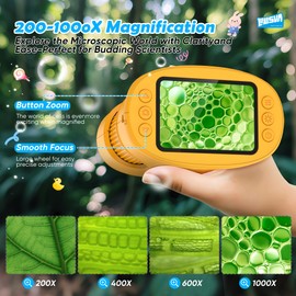 4K Kids' Microscopes, Portable Mini Pocket 1000X Handheld Microscope, Educational Science Stem Toys for Christmas Birthday Gifts Toys for Age 4-6 8-12 Children Students Boys Girls