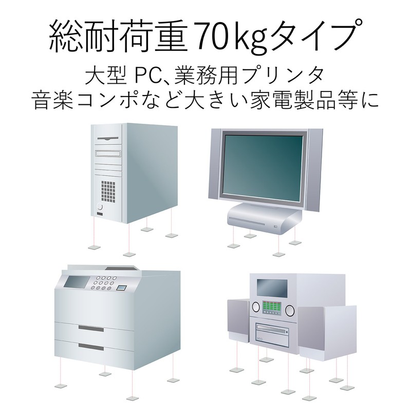 エレコム 耐震ゲル 転倒防止 耐荷重 70kg(4枚使用) TG-010
