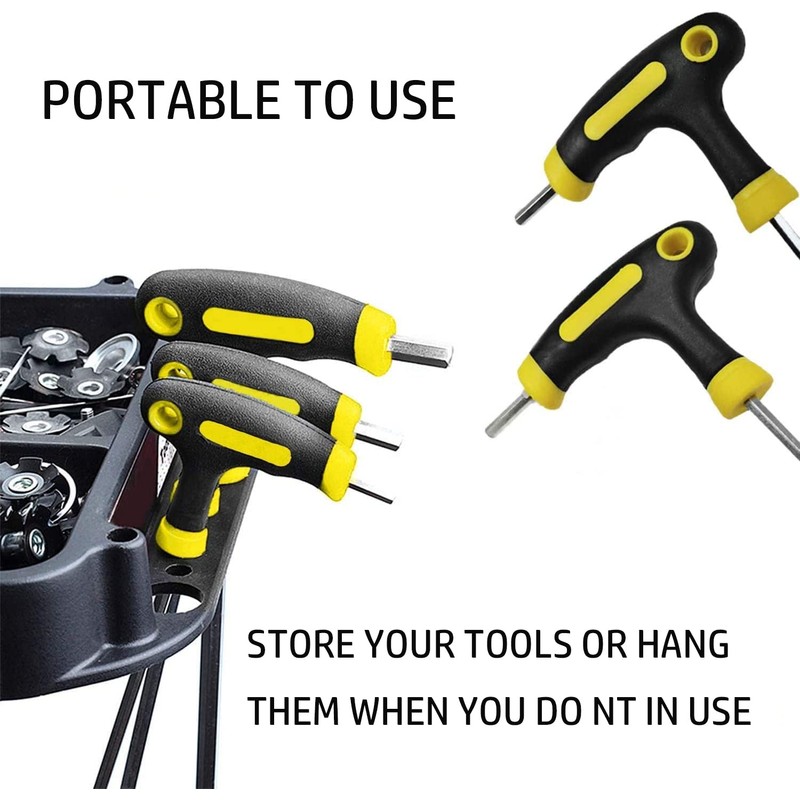 YUENTOEN T-Handle Allen Wrench Set, 2.5/3/4/5/6mm Bike Allen Hex Key