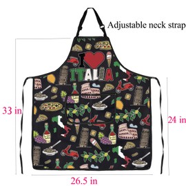 BNQL Italia Apron Italy Kitchen Apron Italy Lovers Gift Italy Souvenirs Gifts Travel Gifts I Love Italia Italian Cooking Apron