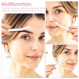 AOZUO 6pcs Eyebrow Razors, Multipurpose Eyebrow Trimmers Facial Hair Removal Small Precision Eyebrow Razors for Fuzz Exfoliating Dermaplaning Tools with Safety Cover for Women