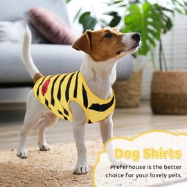 Preferhouse Pet Dog Striped T-Shirt Dogs Cats Cotton Vest Spring Summer Pet Apparel Tee Shirt Suitable for Small and Medium Large Pets French Bulldog Bichon