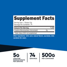 Nutricost Creatine Monohydrate Powder (Mandarin Orange, 500 Gram) - Micronized Creatine Supplement - Vegan, Non-GMO, Gluten Free