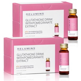 Relumins Glutathione Shots | Self-Love Essential | USA's No.1 Liquid Glutathione Drink with Collagen & Antioxidant Boost for Radiant Skin | Pomegranate Flavor | Made in USA | 20 Bottles x 50ml
