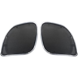 Hogtunes RG RM Grill-C Replacement Front Speaker Grills with Chrome Trim (2 Pack), Fits 2015-2024 Harley-Davidson Road Glide Models