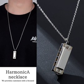 LG 7987829 Necklace, Men's, Women's, Accessories, Harmonica Vintage Choker, Stylish, Cool, Pendant, Silver, Mini Size