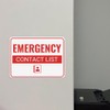 Classic Framed Plus Emergency Contact List Door or Wall Sign