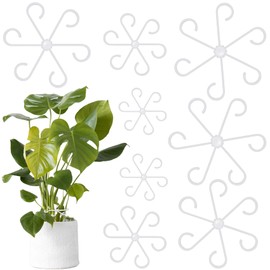 JYvivid 8 Pcs Climbing Houseplant Stem Supports, Plastic Reusable Plant Stem Holders, Plant Growth Stakes Trellis for Flowers, Plant Stem Hook Growth Accessories for Garden (4 Sizes, Clear)