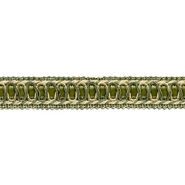 DecoPro 5 Metres (pack of 5cm wide olive green, gold, white, gimp braid embellishment - #100hg, color olive garden 010 (18m)
