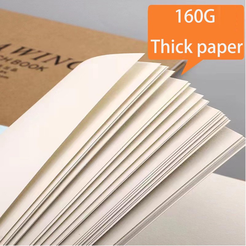 VNNOPG A4 Sketchbook 120 Pages/60 Pages Spiral Bound Drawing Pad