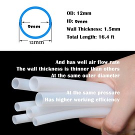 Beduan 12 mm OD Pneumatic Air Line Tubing Nylon Air Hose for Fluid Transfer or Air Brake System 16.4ft (Blue)