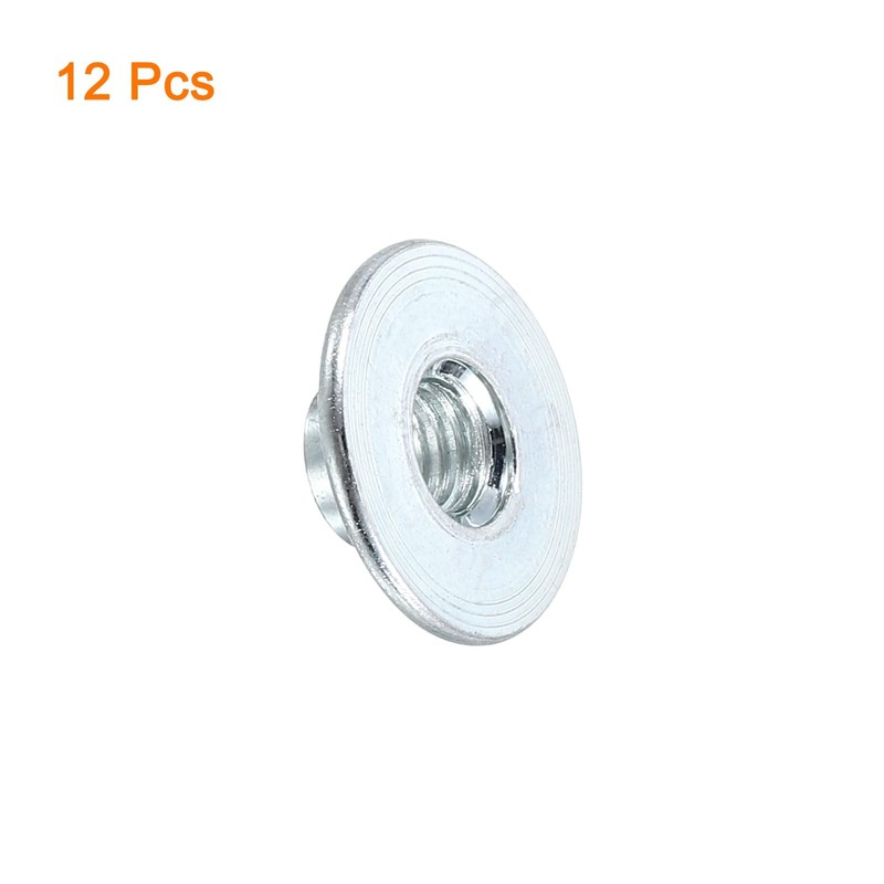 uxcell M6 T-Nuts, 12pcs Carbon Steel Tee Nut Round Base