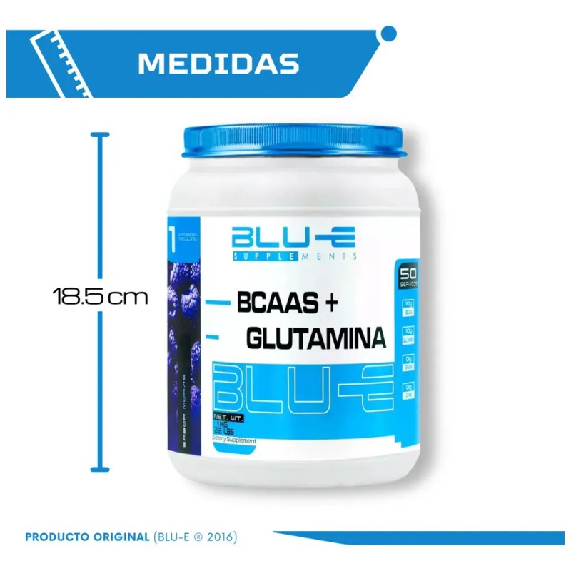 Blu-e Supplements BCAA'S + Glutamin Fórmula 0% Carbohidratos y Grasas