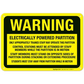 Electrically Powered Partition Sign, 10x7 Inches, 55 mil Thick HDPS (high Density polystyrene), Made in USA
