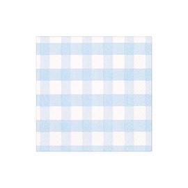 Caspari Gingham Paper Cocktail Napkins in Light Blue, 20 Per Package