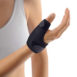 Bort Soft Thumb Splint Short Soft Orthosis Thumb Basic Joint Immobilization, Black, L