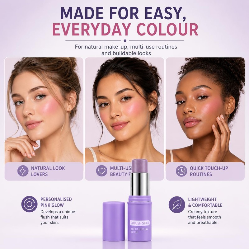 pH-Adjusting Cream Blush Stick, Multi-Use Cheek & Lip Tint