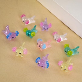 ONCOFAN Miniature Axolotl Figurines, 30 Pack Mini Axolotl Figurine Luminous Resin Animal Charm Ornament for Fairy Garden Bonsai Miniature Landscape Desktop Dollhouse