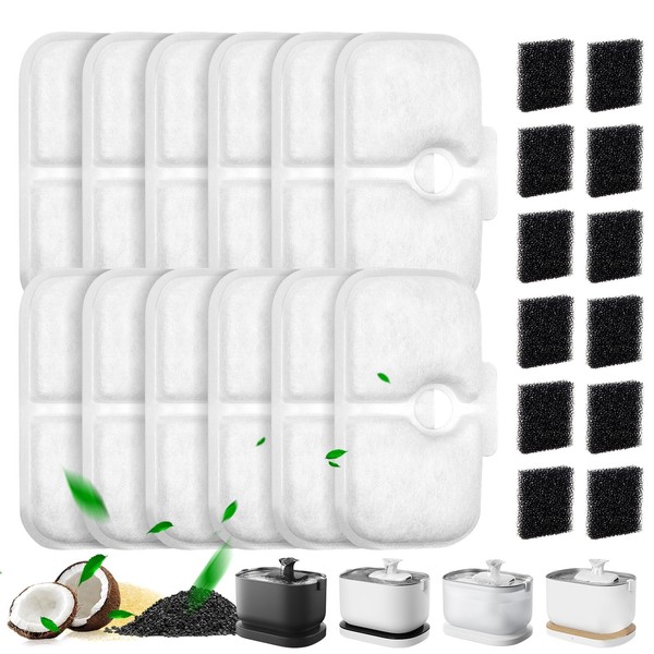 24 Pcs Replacement Filters for Dockstream Cat Water Fountain PLWF105/PLWF115/PLWF005,