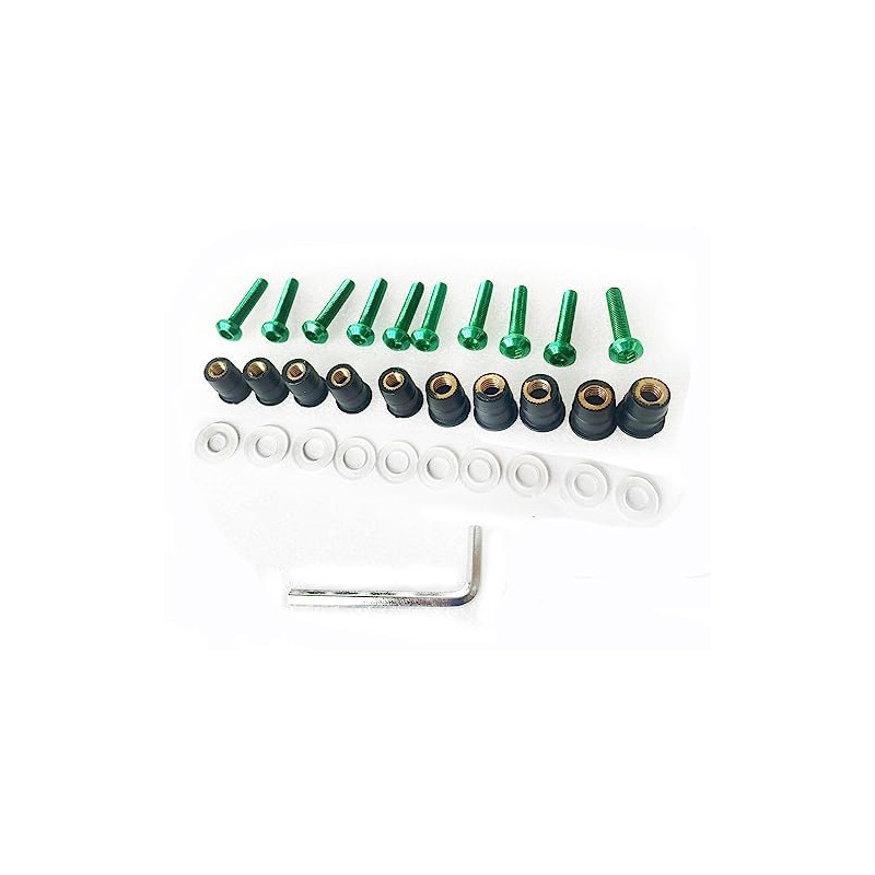 Set of 10 Anodised Motorcycle Aluminium Screws Hexagon Socket Lens